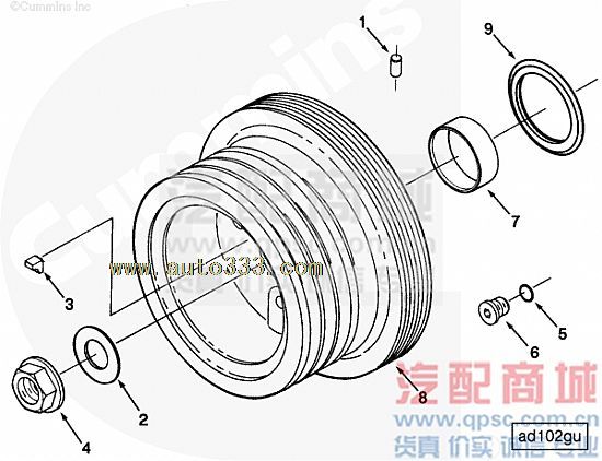 NT855,Cummins Pulley, Accessory Drive	3412267