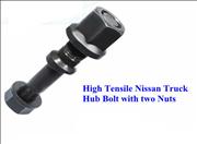 High Tensile Nissan Truck Hub Bolt with two Nuts