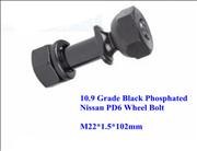 N10.9 Grade Black Phosphated Nissan PD6 Wheel Bolt
